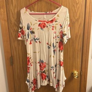 Bishuige women’s long floral shirt size large can work for maternity